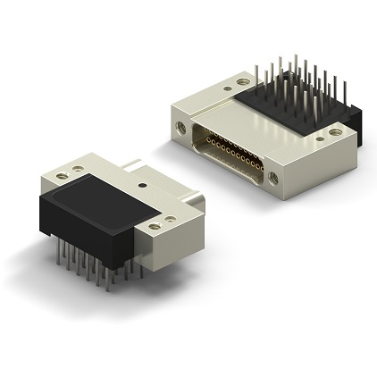 Right Angle Dual Row Plated Thru Hole Metal Shell (Style 8) Connector