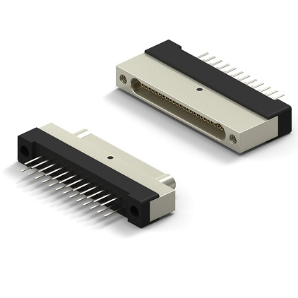Vertical Single Row Plated Thru Hole Metal Shell (Style 6) Connector