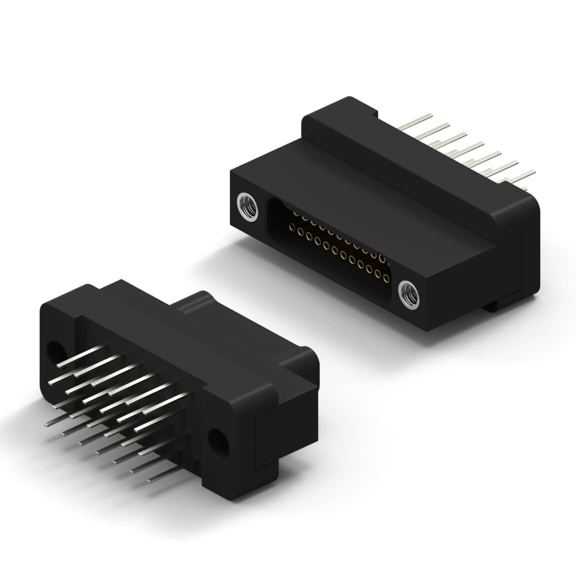 Vertical Dual Row Plated Thru Hole Plastic Shell (Style 6) Connector